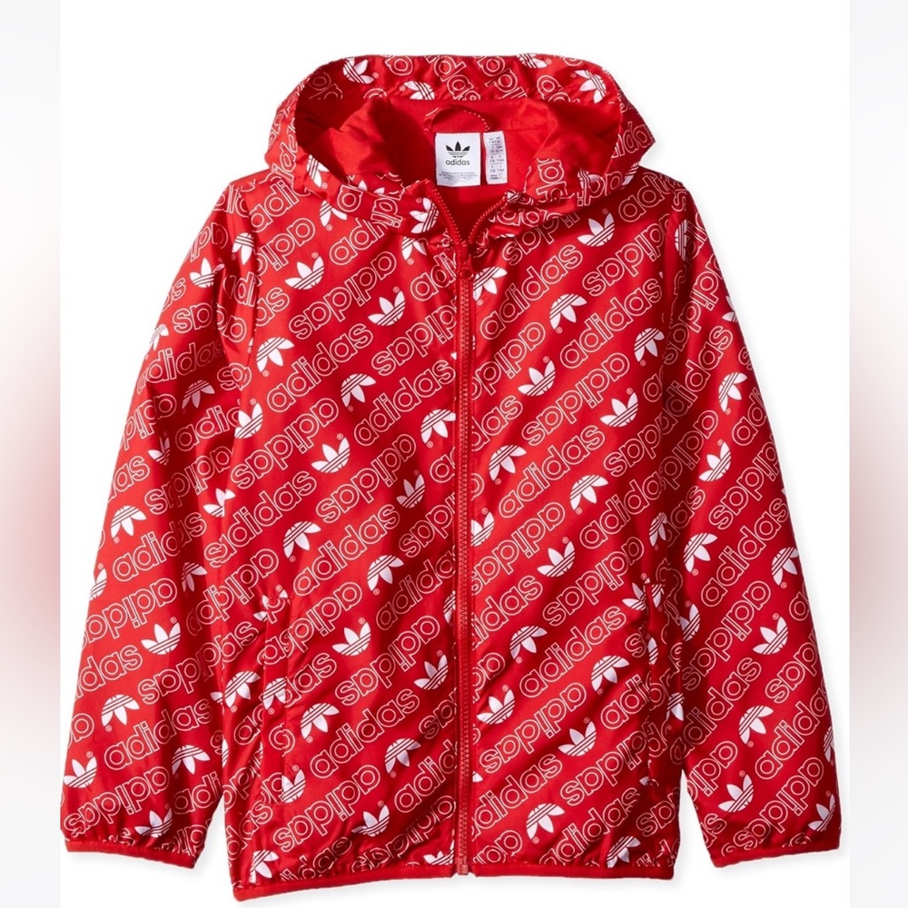 adidas Red & White Logo Zip up Jacket